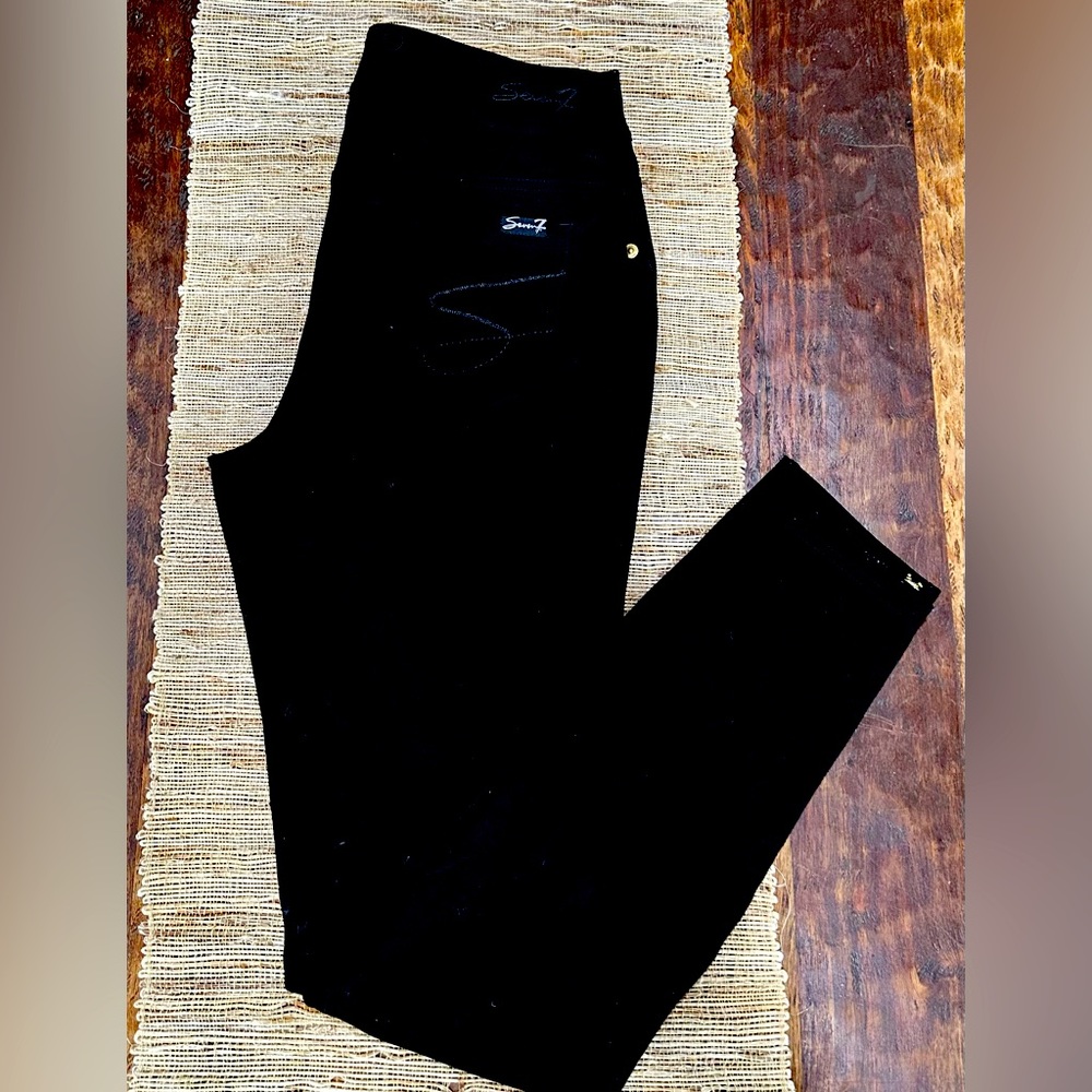 SEVEN BLACK  COTTON PANTS W/ ZIPPERS SZ. 4